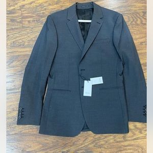 Reiss Blazer Men's 38 Reg Dark Grey Notch Lapel Collar Wool Blend Suit BRAND NEW